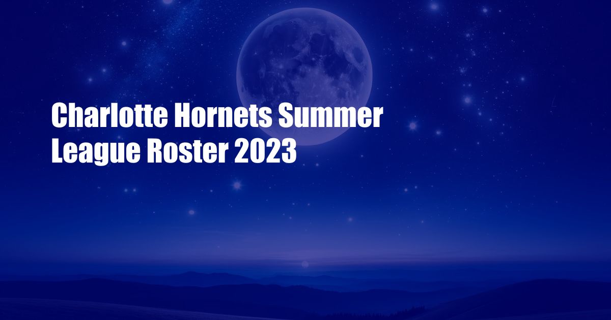 Charlotte Hornets Summer League Roster 2023