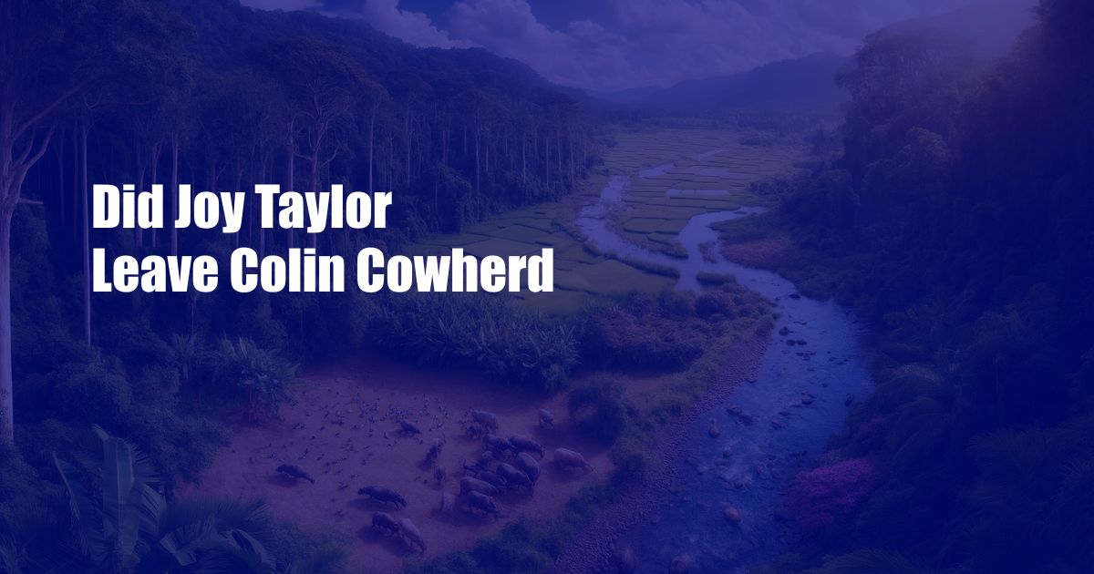 Did Joy Taylor Leave Colin Cowherd