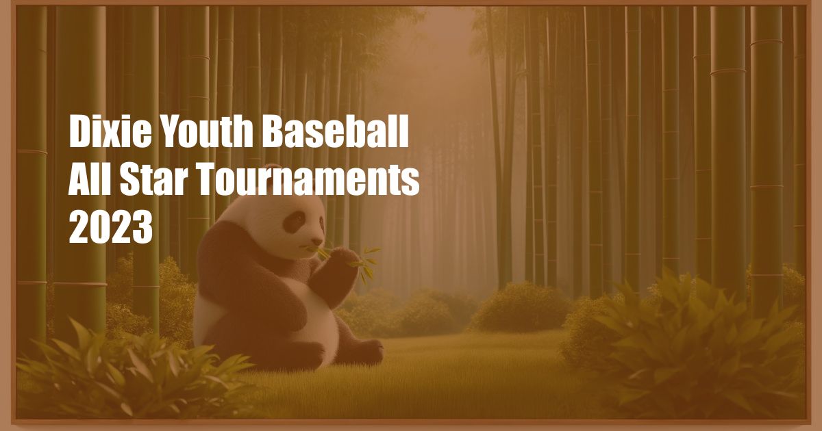 Dixie Youth Baseball All Star Tournaments 2023