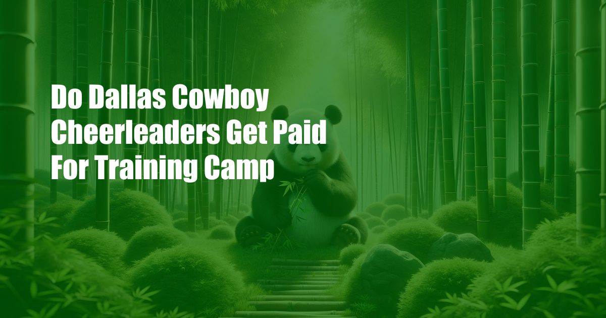 Do Dallas Cowboy Cheerleaders Get Paid For Training Camp