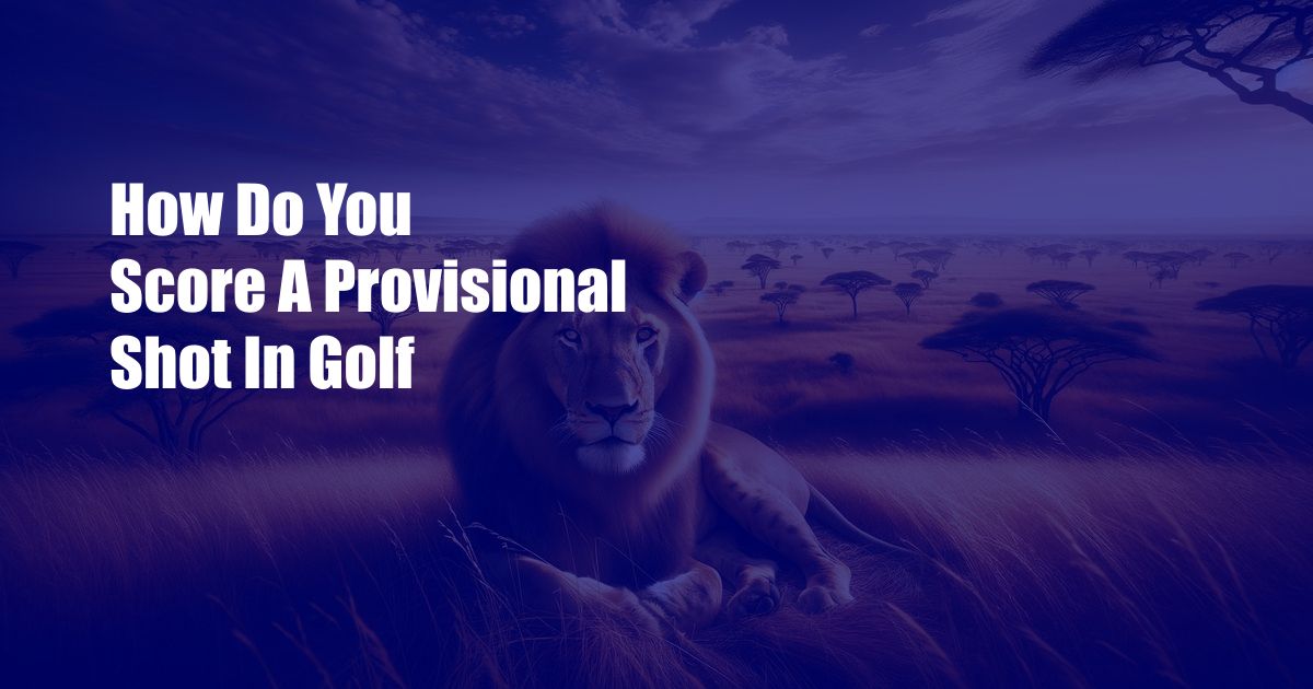 How Do You Score A Provisional Shot In Golf