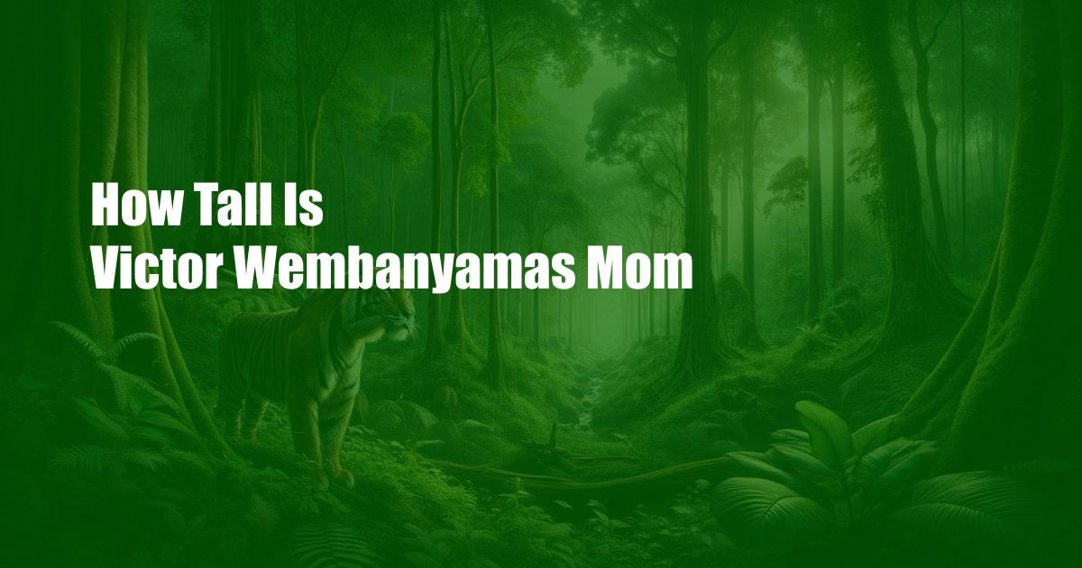 How Tall Is Victor Wembanyamas Mom