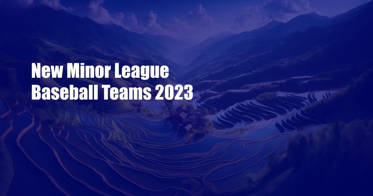 New Minor League Baseball Teams 2023