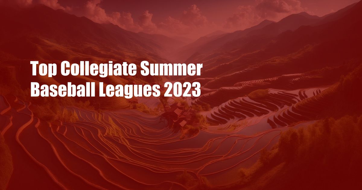 Top Collegiate Summer Baseball Leagues 2023