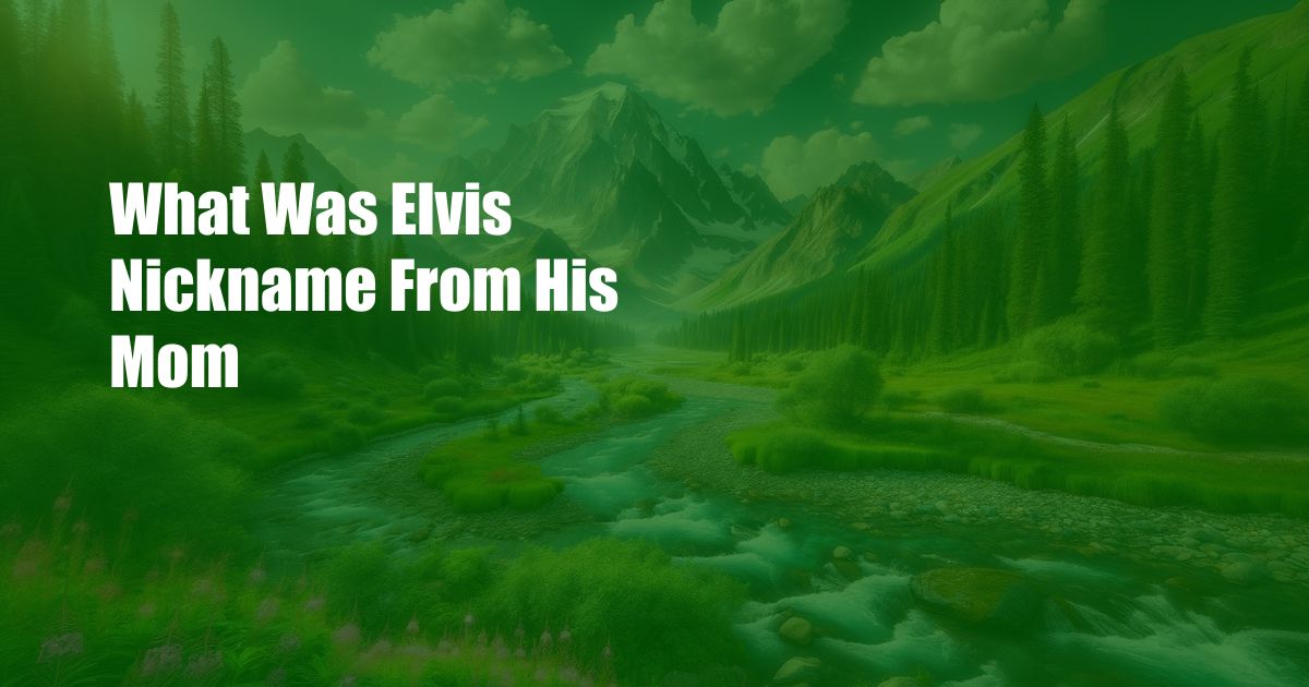 What Was Elvis Nickname From His Mom